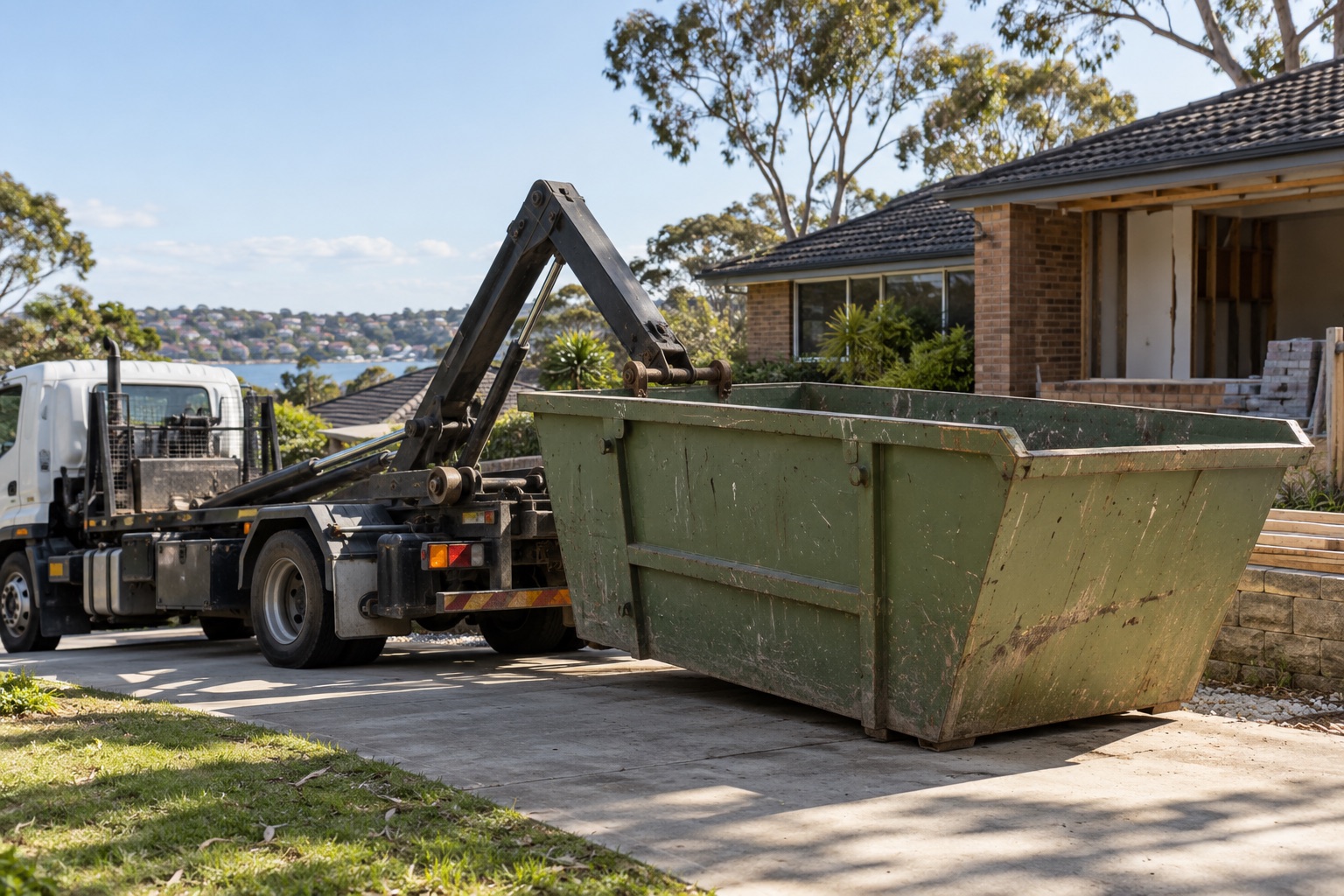 Skip bin at a Sydney home renovation site